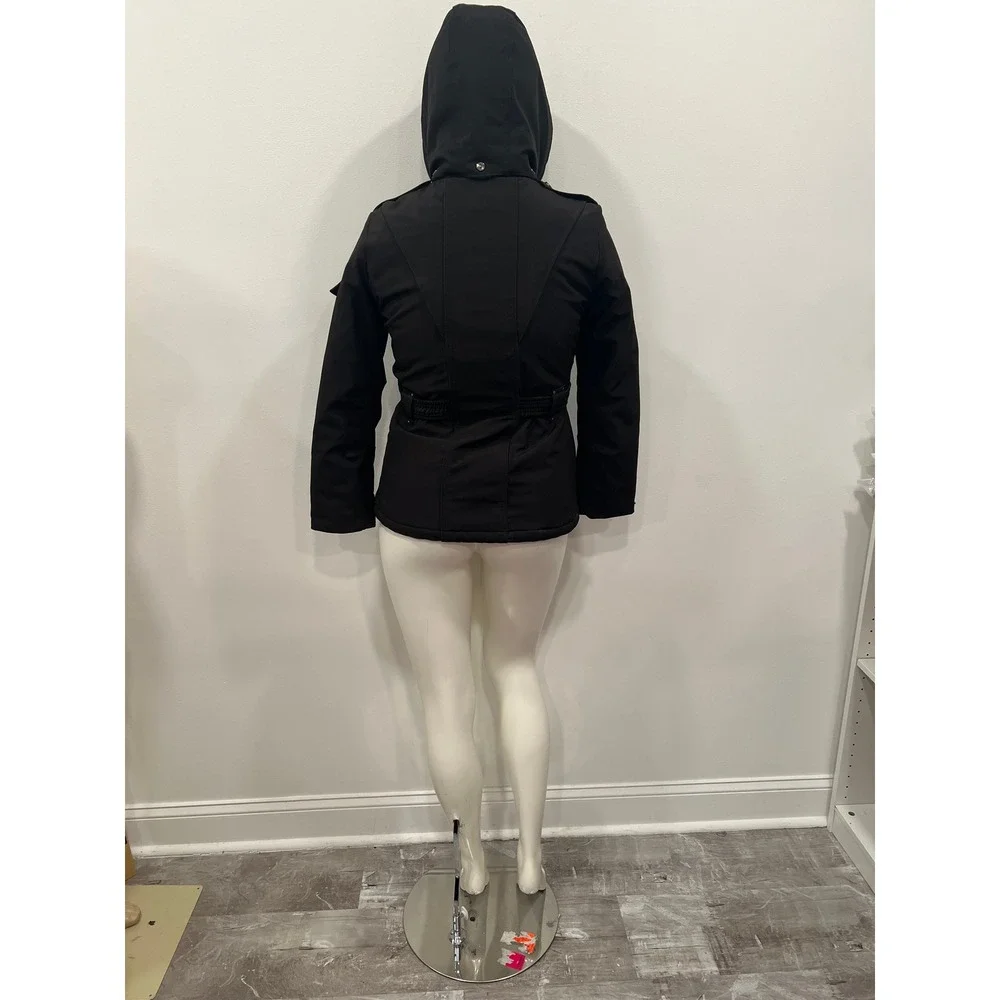 ZX BLK Label Coat Jacket Womens Medium Black Belted Softshell